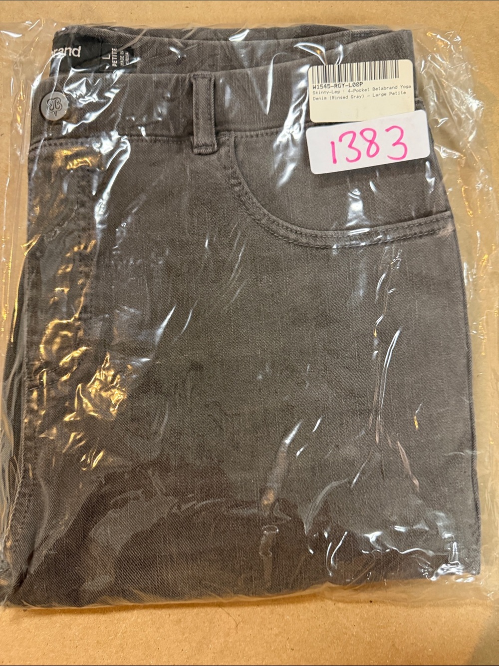 New Betabrand Rinsed Gray Skinny 4 Pocket Yoga Denim Jeans Large Petite - Picture 2 of 4
